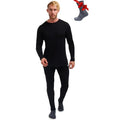 Men's Merino Wool Base Layer Set Large Black - Thermal Long Johns