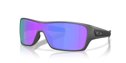 Oakley Turbine Rotor Matte Steel Sunglasses with Prizm Violet Polarized Lenses 32mm