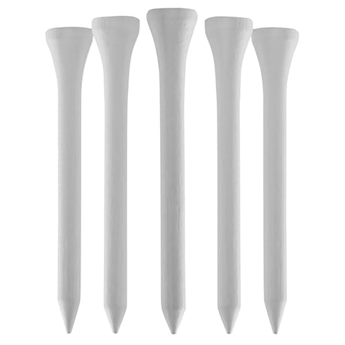 Bamboo Golf Tees 70mm Pack of 50 White - Durable Eco-Friendly Golf Accessories
