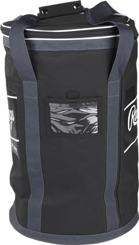 Baseball & Softball Ball Bucket Bag 6 Dozen Capacity with Removable Top - Black/Grey Variation of THIS listing