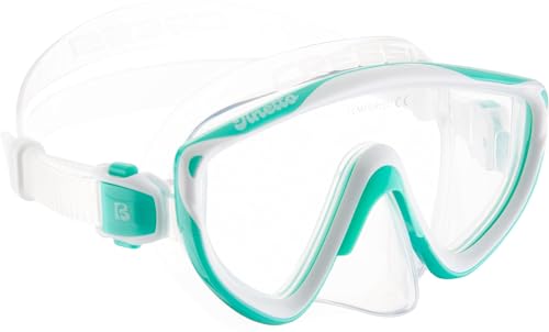 Cressi Kids Snorkeling Set with Adjustable Fins, Silicone Mask & Dry Snorkel Aqua Green/White L/XL