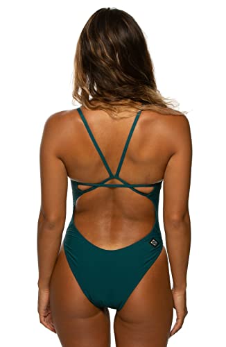 JOLYN Peacock 30 Women's Athletic One Piece Swimsuit - Medium Coverage, Competitive & Lifeguard