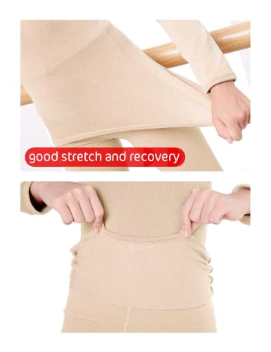 Kids Girls Active Nude Base Layers Set for Dance - 8-10 Years / Fleece Lined