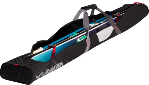 KULKEA Kantaja Ski Sleeve 140-160cm Black/Red Waterproof Ski Bag with Padded Handles