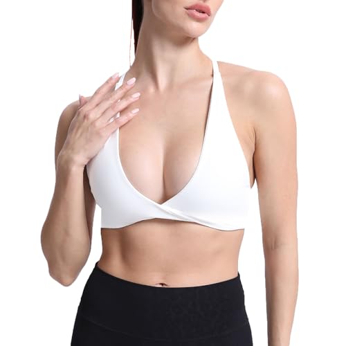 Aoxjox Metamorph Sienna Twist Sports Bra - White Medium