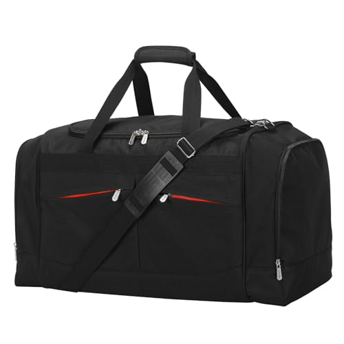 Large 24 Inch Gym Duffle Bag with Shoes Compartment - 65L Black - Versatile Sports Travel Bag