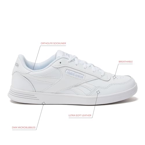 White Women's Casual Sneakers - Reebok Court Advance 8 / Footwear White/Cold Grey 2