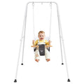 Gray Baby Swing with Stand - Indoor & Outdoor Toddler Saucer Swing Set for Infant