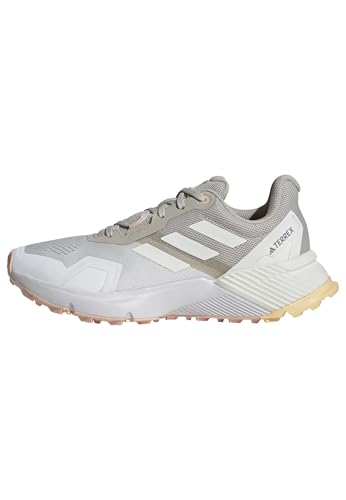 adidas Women's Terrex Soulstride Rain.rdy Trail Running Shoes - Wonder Alumina / Ice Tangerine / Blush Pink