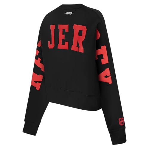 Pro Standard Women's NHL Wingspan Crewneck Sweatshirt - New Jersey Devils, Large, Black
