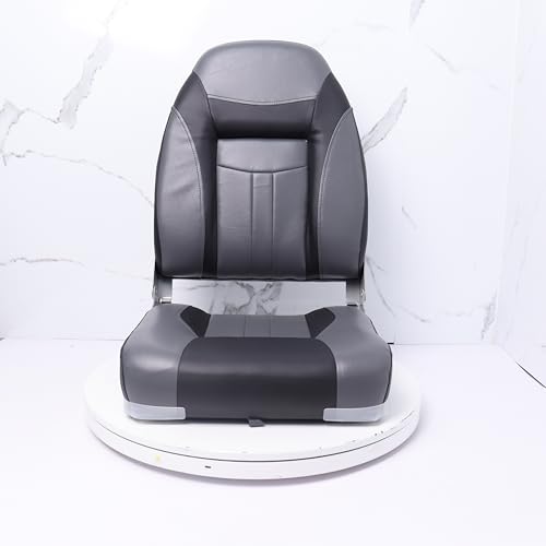 QCUNMAG Dark Gray & Black High Back Boat Seat Marine Fishing Seat Deluxe