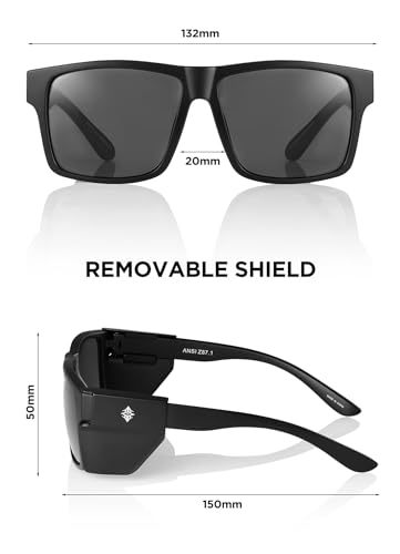 Polarized Safety Sunglasses for Men & Women - Black Grey Variation
