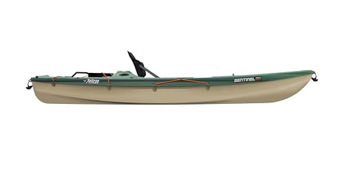 Pelican Sentinel 100X Angler Sit-On-Top Fishing Kayak - Fade Black Green, Lightweight, 9'6"