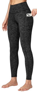 Women's Yoga Pants with Pockets - Large Charcoal Compression Leggings for Workout & Tummy Control