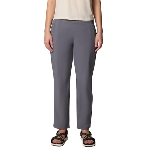 Women's All-Season Stretch Pull-On Pants with UPF 50 Rain and Stain Resistance - City Grey, Large