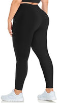 Plus Size Black Yoga Pants - 4X Tummy Control High Waist Leggings - Black & 4X