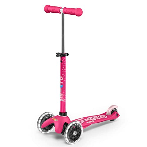 Light Pink Micro Kickboard Mini 3-Wheel Toddler Scooter with LED Lights