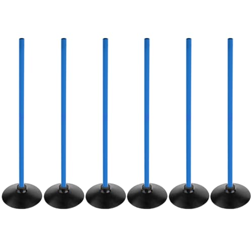 6 Pack 3.3 FT Soccer Agility Poles Set with Rubber Bases - Speed & Training Equipment