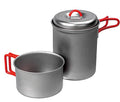 Ultralight Titanium Camping Pot Set for Solo Hikers - 750ml, Lightweight & Durable