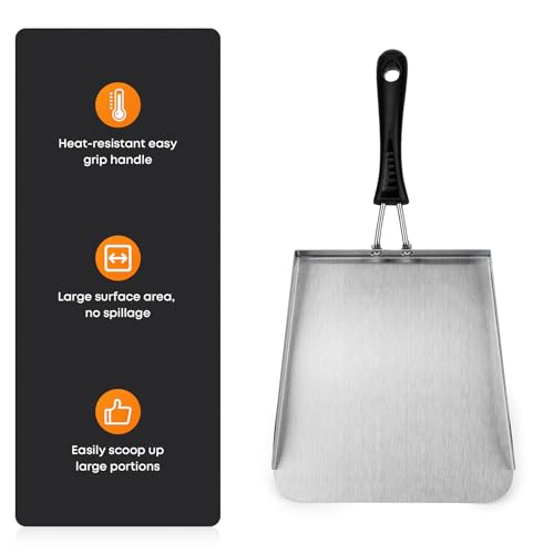 Large Griddle Spatula for Rice & Veggies - Heavy Duty Stainless Steel