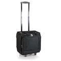 Rolling Wine Cooler Tote - Insulated 12-Bottle Cooler with Wheels & Pockets - Black - Cooler