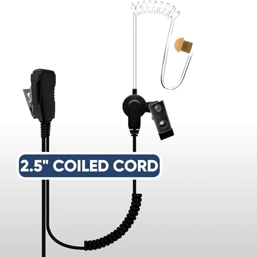 Sheepdog Microphones Acoustic Tube Earpiece with Microphone for Motorola R7 ION MXP600 Black Cable