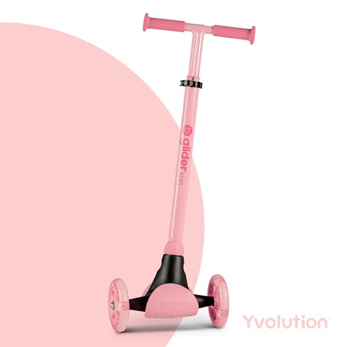 Pink Yvolution Y Glider Air Scooter for Kids, 3 Wheel Adjustable Lean-to-Steer