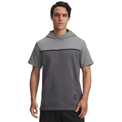 Under Armour Men's Utility Short Sleeve Hoodie XL Castlerock Black