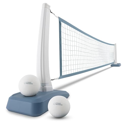 Water-Weighted Pool Volleyball Net Set for Inground Pools - Adjustable Up to 25 Ft