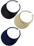 Adjustable Sports Sun Visor Hat for Women Men Outdoor Golf Beach Cap - Black Navy Khaki 6 3/4-7 1/4