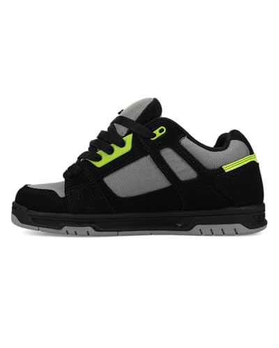 DC Shoes Mens Stag Sneakers - 10.5 Black Grey Green