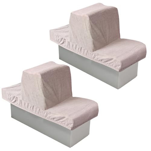 GONGJIANG Khaki 2 Sets Back-to-Back Boat Seat Covers - Microfiber Stretchable Protectors