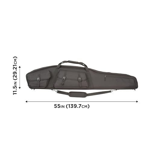 Allen Tactical Rifle Case 55IN Black — Padded Scoped Gun Bag with Suppressor Pocket