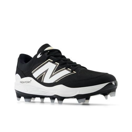 New Balance Men's Fresh Foam 3000 V7 Molded Baseball Shoes - Black/White, Size 10.5