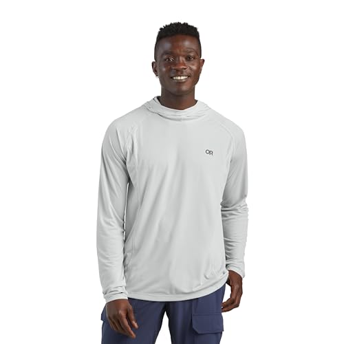 Outdoor Research Men’s Echo Hoodie XL Pebble - Lightweight UPF 15 Sun Shirt, Moisture-Wicking & Breathable