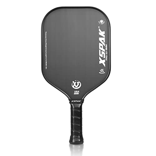 XSPAK PRO Series Carbon Fiber Pickleball Paddle with Honeycomb Core and Comfort Grip - White Variation