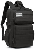 Wotony 30L Military Tactical Waterproof Backpack with Water Bottle Holder - Black