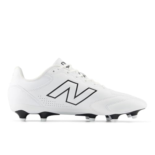 New Balance Unisex 442 Team FG V3 Soccer Cleats - White/Black 10.5 Women / 9 Men