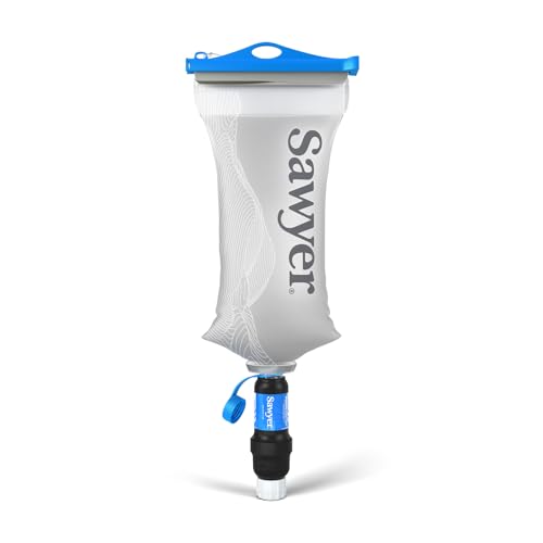 Sawyer Squeeze Water Filtration System with 2L Cnoc Premium Bladder, Clear - Portable Emergency & Outdoor Hydration