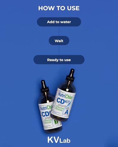 Chlorine Dioxide Solution Kit with Citric Acid - 2 Bottles for Water Purification