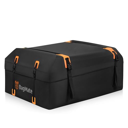 Car Roof Bag 19 Cubic Ft Waterproof Cargo Carrier with Anti-Slip Mat & Hooks - Variation 540 L