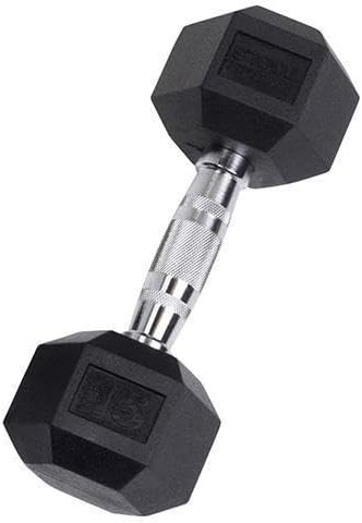 YORK Rubber Hex Dumbbell - Durable 7.5 lb Weight for Home Gym Workouts