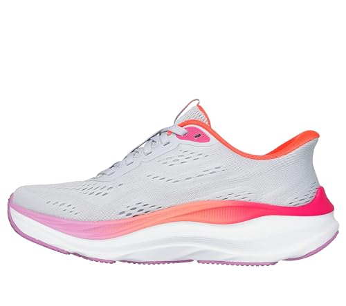 Skechers Women's Max Run Slip-Ins Shoes Gray/Multi 7.5 Hands Free Running Sneakers