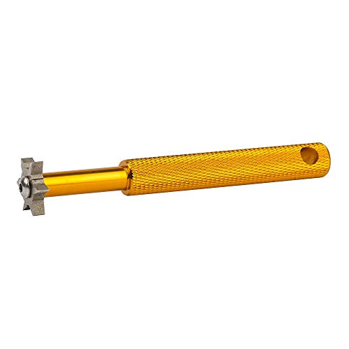 Golf Groove Sharpener with 6 Heads - Re-Grooving Tool & Cleaner, Gold
