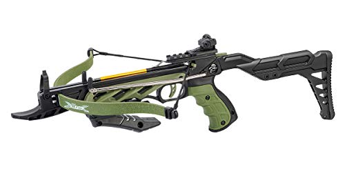 80lbs Green Self-Cocking Pistol Crossbow with 3 Arrows Hunting Bow