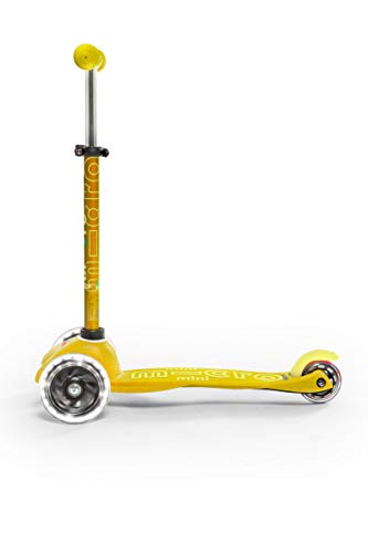 Micro® Mini Deluxe LED Scooter 3 Wheels for Toddlers - Yellow, 21.06x9.25x36.61 inches
