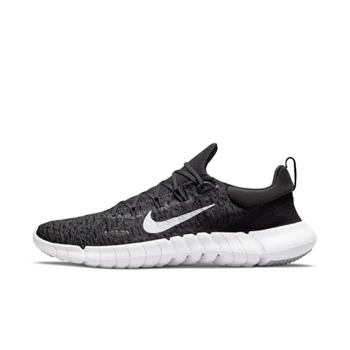 Nike Mens Sneaker Black White Dk Smoke Grey - Nike Free RN 5.0 2021 Running Shoe