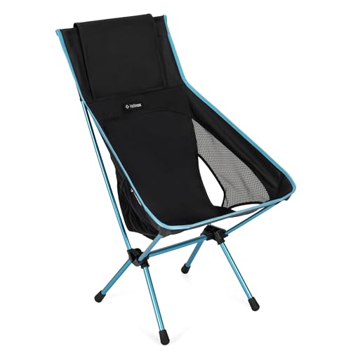 High-Back Camping Chair - Packable Portable Outdoor Seat for Backpacking & Hiking - Black
