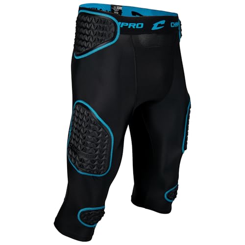 Unisex Bull Rush Girdle with 7 Padding Support - Black & Optic Blue, Medium