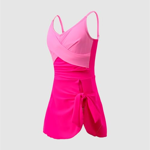 Girls 2-Piece Swimsuit with Cover-Up - Hot Pink, 12-13 Years, Quick Dry & Adjustable Straps